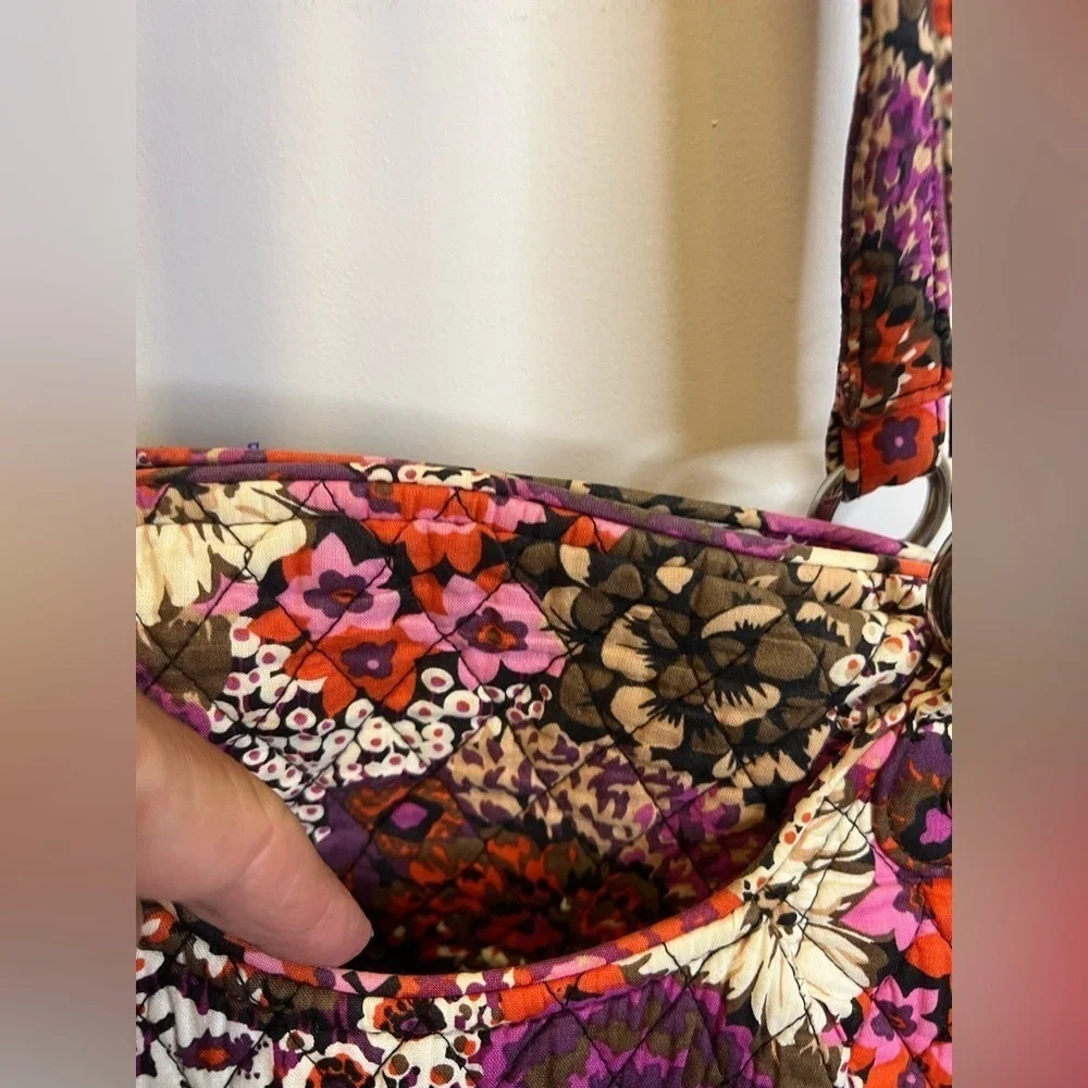 Vera Bradley Rosewood Shoulder Bag Color Purple,Pink,Brown, And Orange